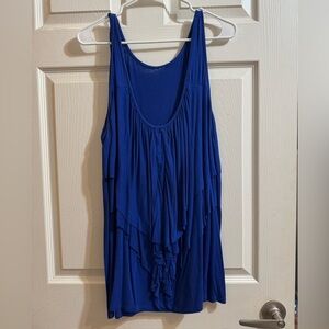 Sonoma Royal Blue Ruffled Tank Top